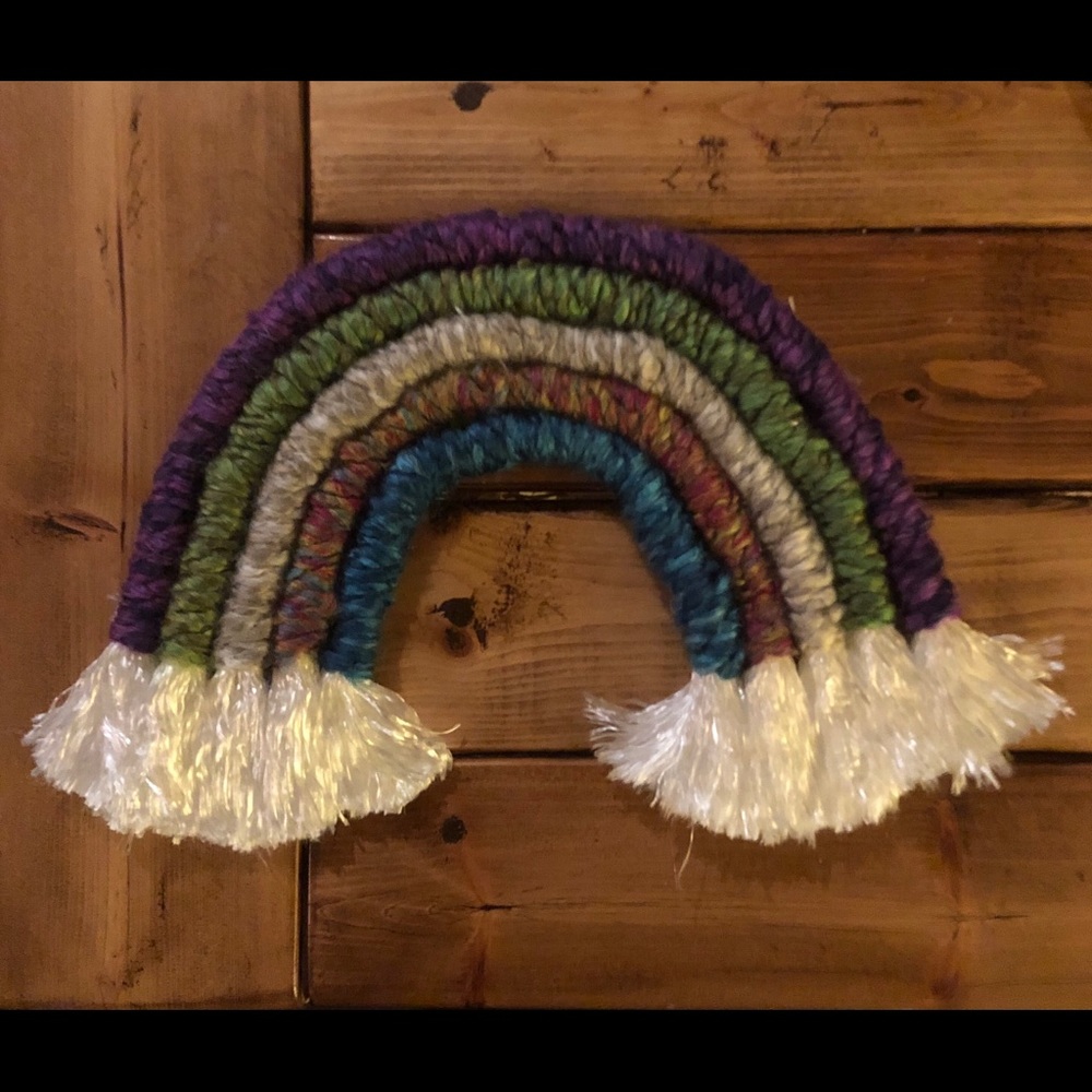 Macrame rainbow wall hanging